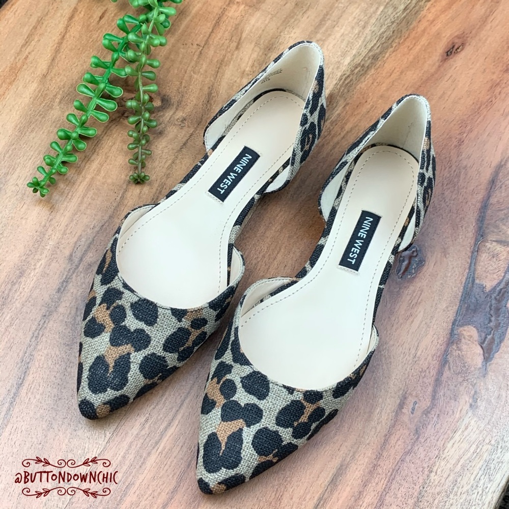 Nine West Starship D’Orsay Flats in Animal Print